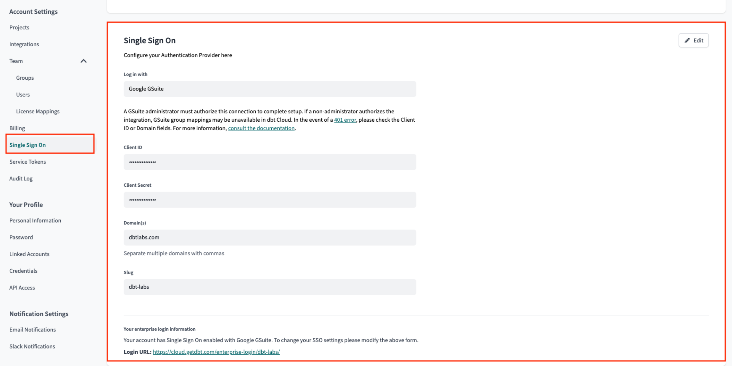 GSuite SSO Configuration GSuite SSO Configuration